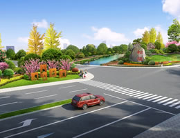 松埡場鎮(zhèn)入口綠地景觀