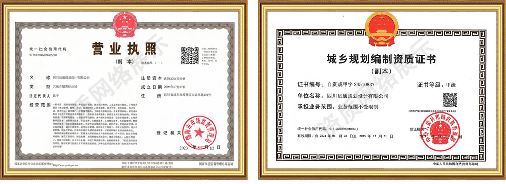 四川遠通規劃設計有限公司資質榮譽
